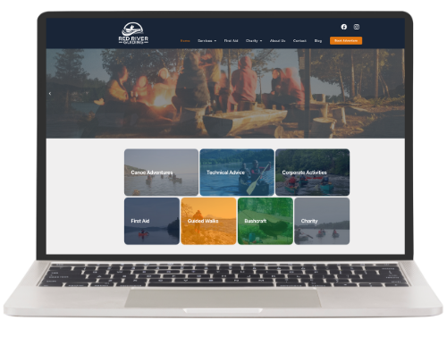 wordpress brochure web design for a canoe company
